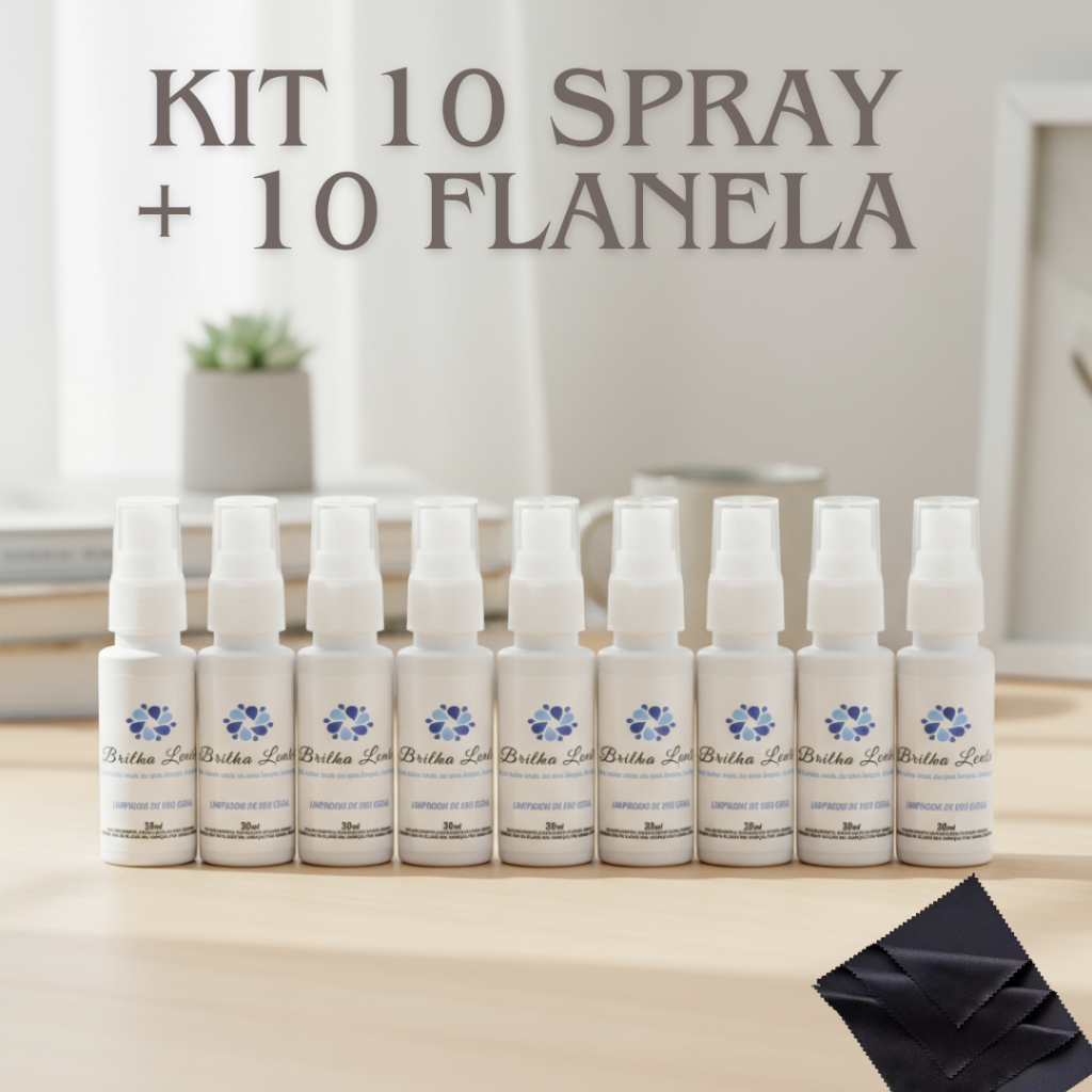 KIT SPRAY Brilha Lente 30ml com Limpador de Uso Geral para Óculos, Lentes e Telas em Oferta na Shopee