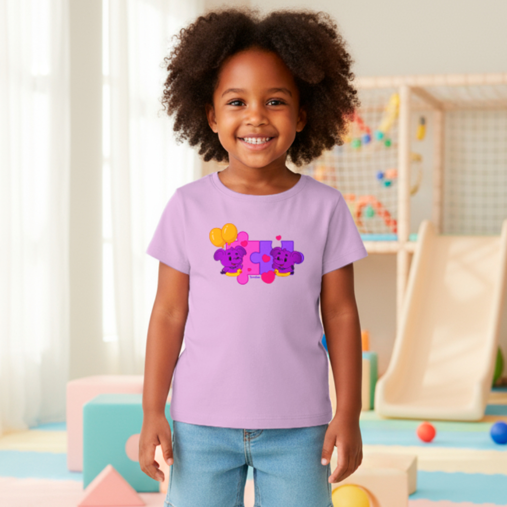 Imagem Camiseta Valentinha Quebra-Cabeça - All the Colors - TurmaTube