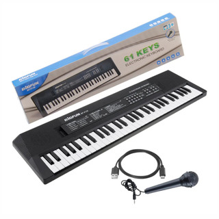Teclado Eletrônico Órgão Infantil 61 Teclas Musical Para Iniciante com Microfone