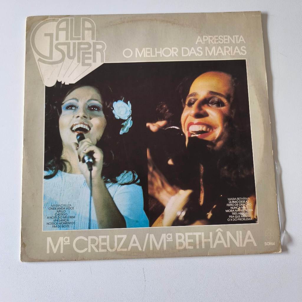 LP Disco Vinil O Melhor das Marias - Maria Creuza e Maria Bethânia - Série Gala Super - 1982