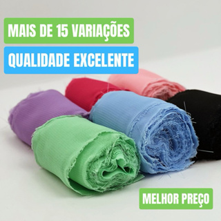 FITA DE CHIFFON RÚSTICA DECORATIVA | MAIS DE 15 CORES | MELHOR PREÇO | ROLO 5M OU 10M em Oferta na Shopee