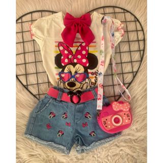 Conjunto infantil menina blogueirinha Minnie 3 peças em Oferta na Shopee