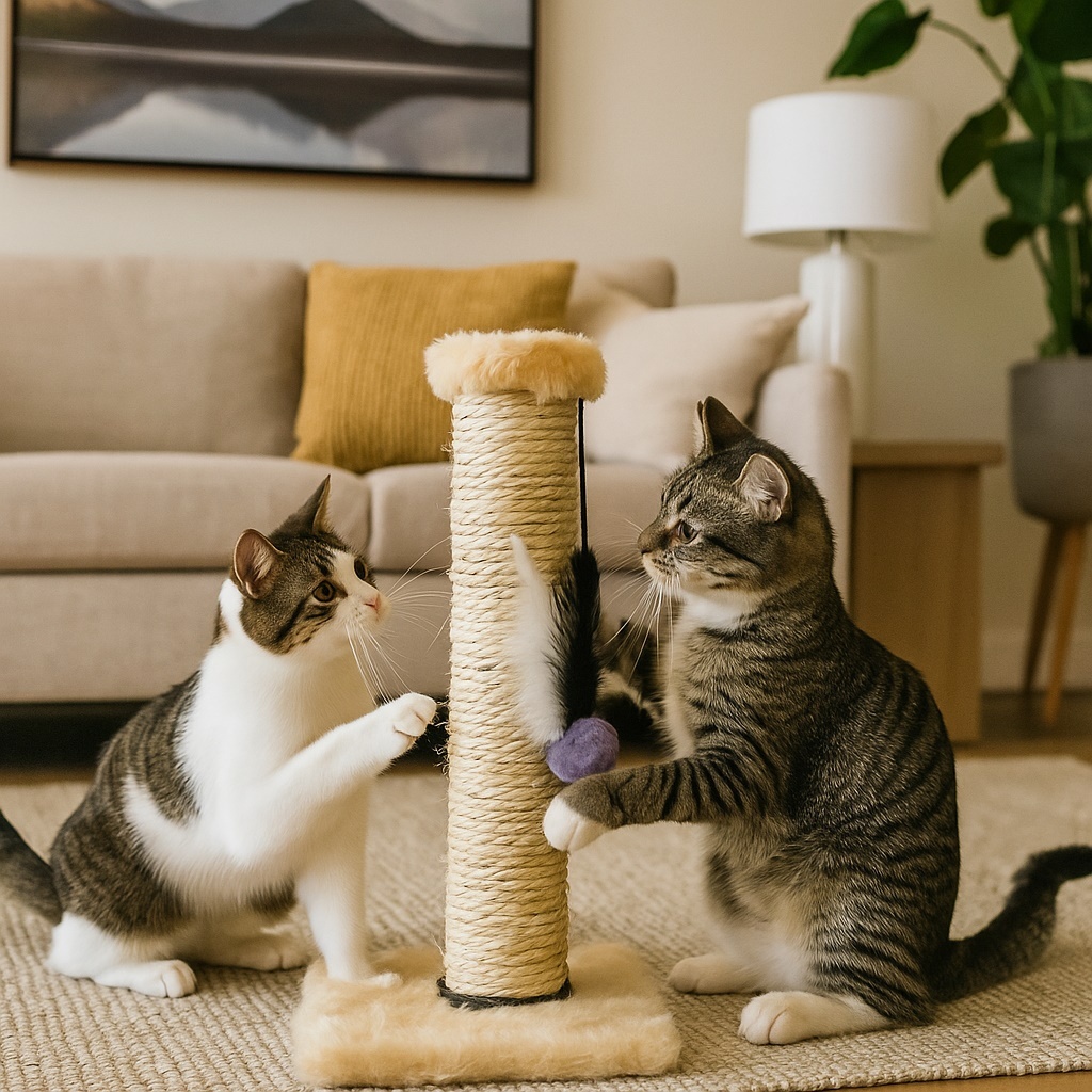 Arranhador Com Brinquedo Bolinha Sisal Para Gato Pet Interativo Divertido em Oferta na Shopee