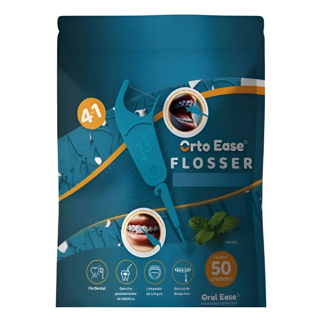 Fio Dental Ortodôntico 50 Un Orto Ease Flosser Para Aparelho - Menta