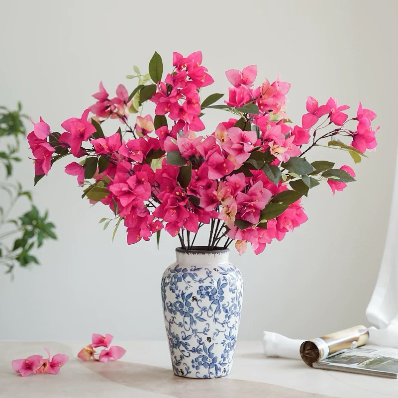 Haste de Bougainvillea Primavera Artificiais 3D 60cm Decoração de casa, decoração de casamento decoração de mesas