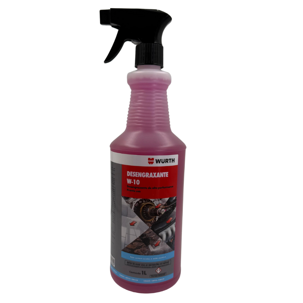 Desengraxante Automotivo W10 Wurth 1L em Spray Limpeza Pesada Original Concentrado Automotivo Motor Óleo Graxa
