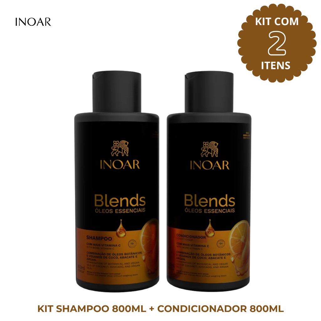 Kit Inoar Blends Shampoo 800ML + Condicionador 800ML em Oferta na Shopee