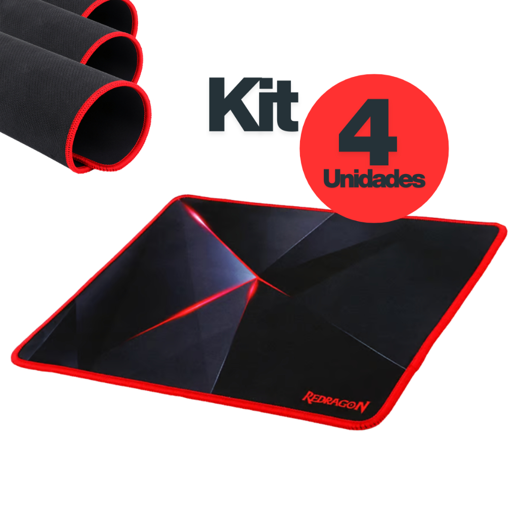 Kit 4 Mousepad Gamer Redragon Capricorn PO12 Speed Antiderrapante Impermeável em Oferta na Shopee