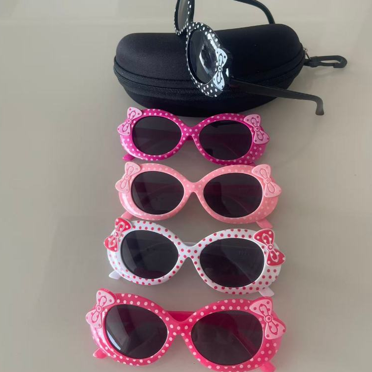 Óculos de Sol Infantil com Laço e Poá — Proteção UV400, Estilo Gatinho Fofo em Oferta na Shopee