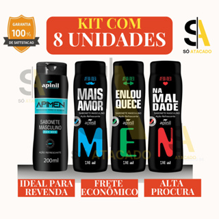 Kit 8 Und – Sabonete Masculino Apinil For Men 210ml | Ação Refrescante | Revenda e Atacado em Oferta na Shopee