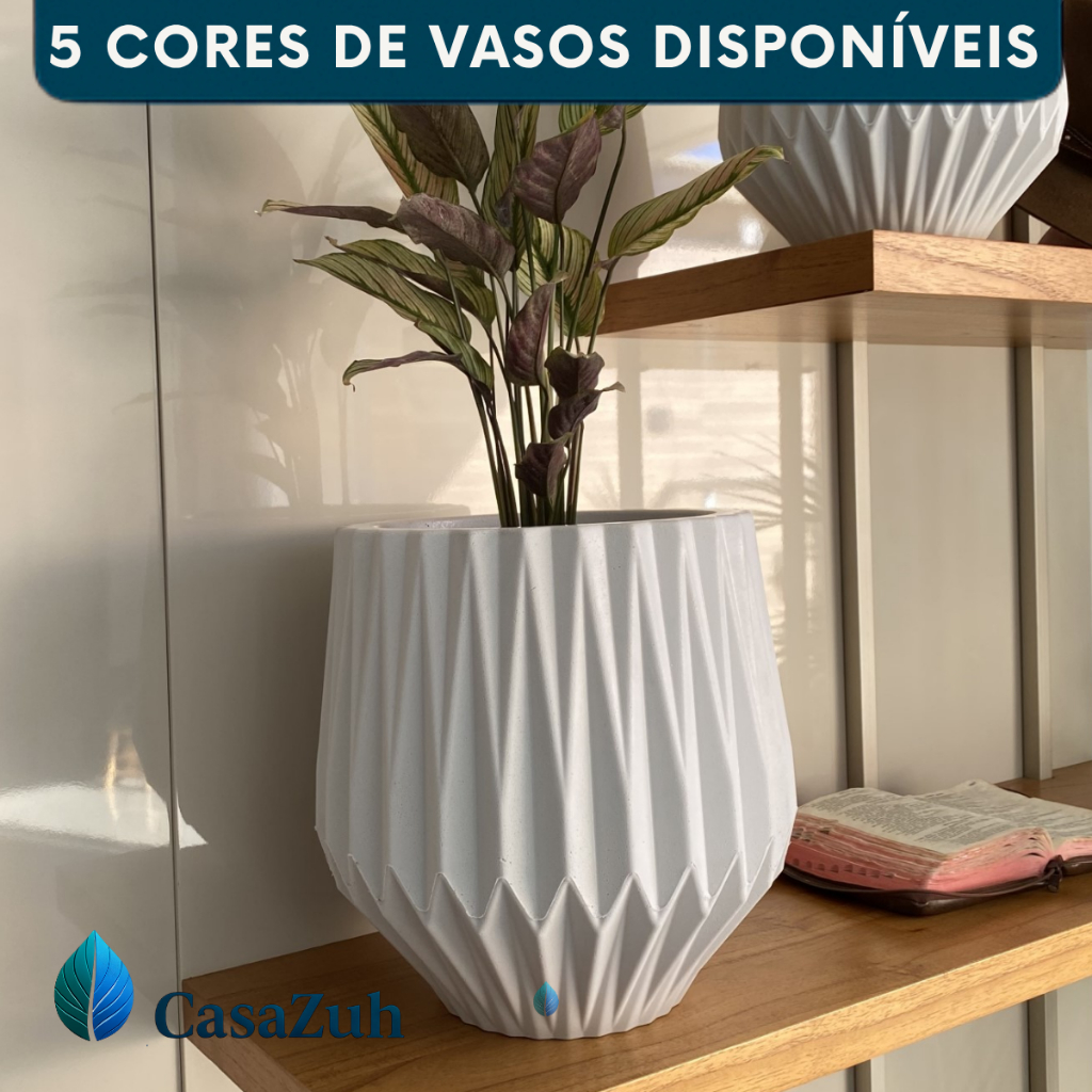 Vaso de Planta Flores Decoracao Origami Medio 30cm Interior e Exterior Polietileno em Oferta na Shopee