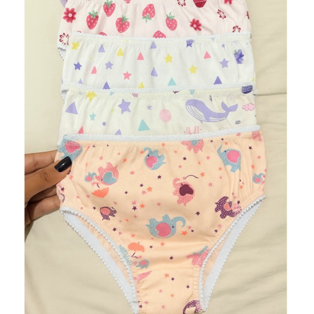 Kit 10 Calcinhas Infantil Menina 100% Algodão Estampas Diversas de 0 a 9 Anos Confortável Juvenil  Calcinha Infantis