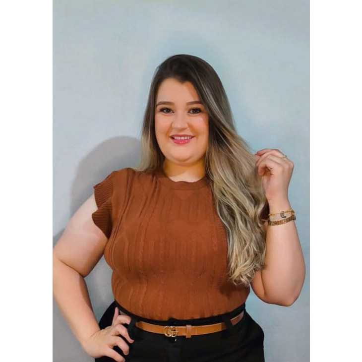 Blusa  Muscle Feminina Tranças Plus Size em Tricot Texturizada Verão em Oferta na Shopee