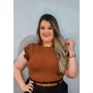 Blusa  Muscle Feminina Tranças Plus Size em Tricot Texturizada Verão em Oferta na Shopee