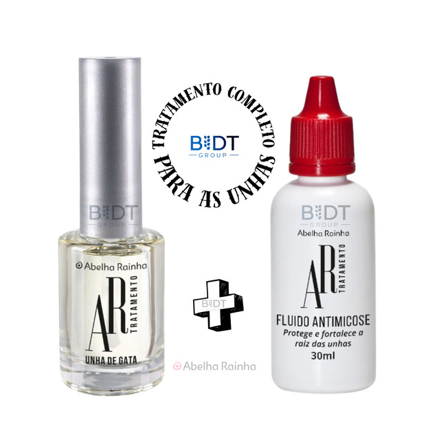 Kit Tratamento Fluido Antimicose + Base de Crescimento Fortalecedora Abelha Rainha em Oferta na Shopee