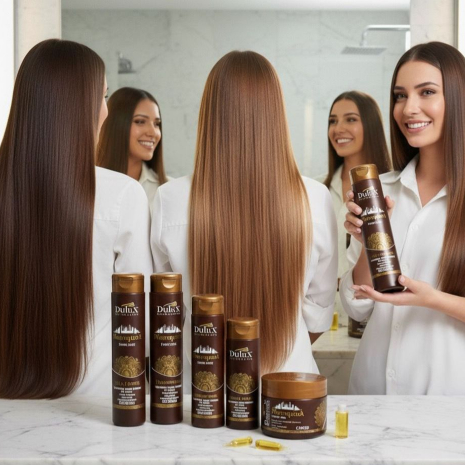 Kit Shampoo Condicionador e Máscara Marroquino Manutenção Cabelo Progressiva Pós Química