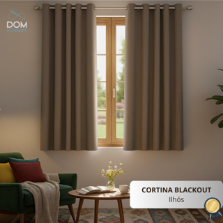 Cortina Blackout Premium 2,20m x 1,30m - Modelo para Varão/Ilhós - Corta LUz em Oferta na Shopee