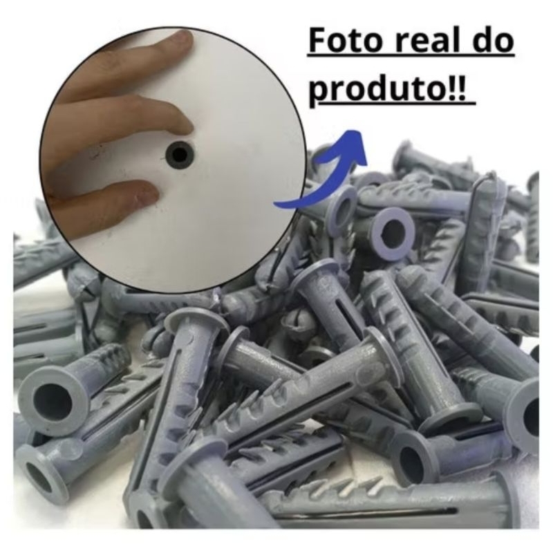 100 buchas de fixação para parede, com anel, sem anel, tijolo baiano, num: 5, 6, 7, 8, 10 em Oferta na Shopee