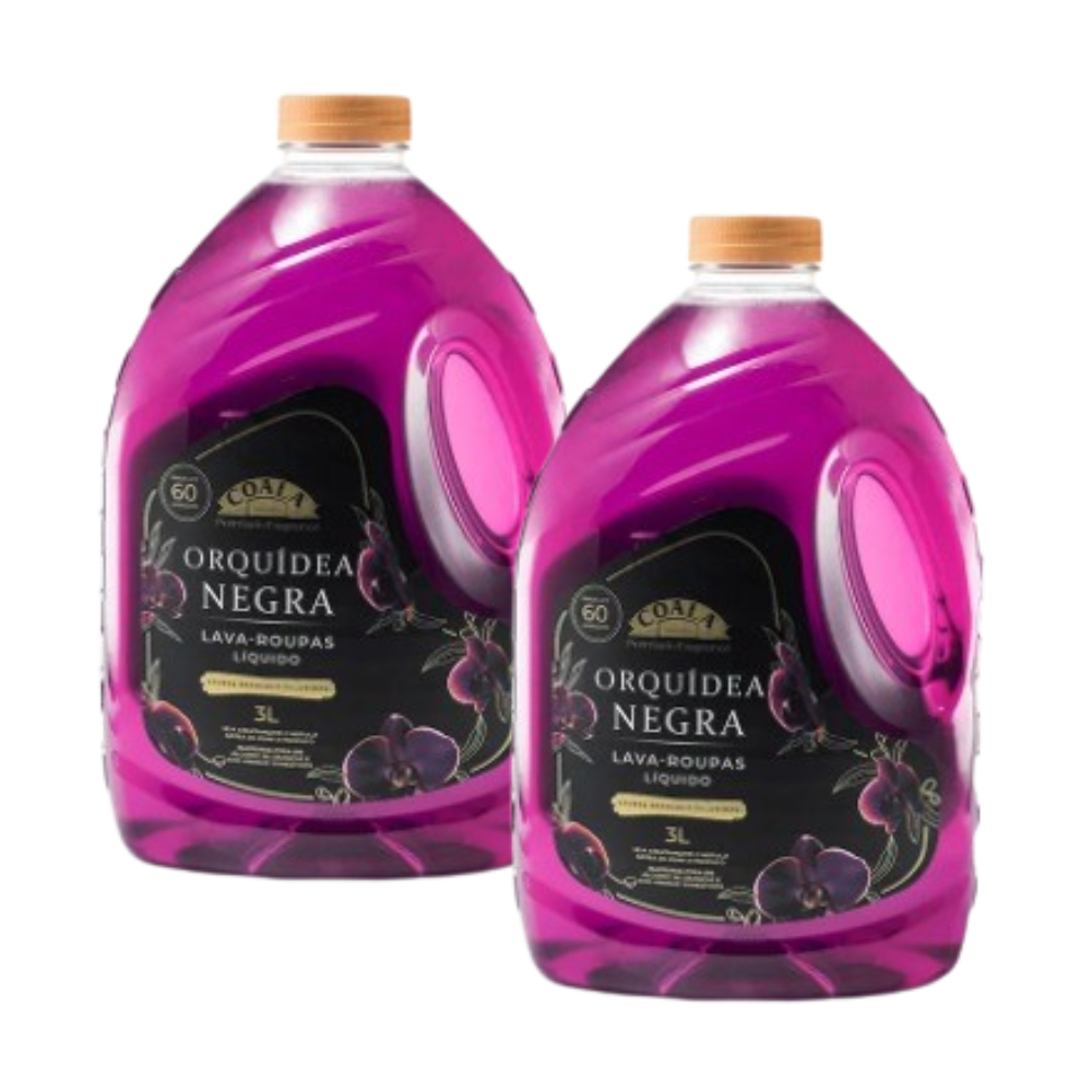 Kit 2 Lava Roupas Líquido Coala Orquídea Negra 3 L Roupas Brancas Coloridas Manchas Suor Pizza