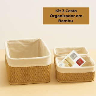 Cesto organizador |cesto de bambu  organizador de bambu organizador multiuso cesto decorativo |