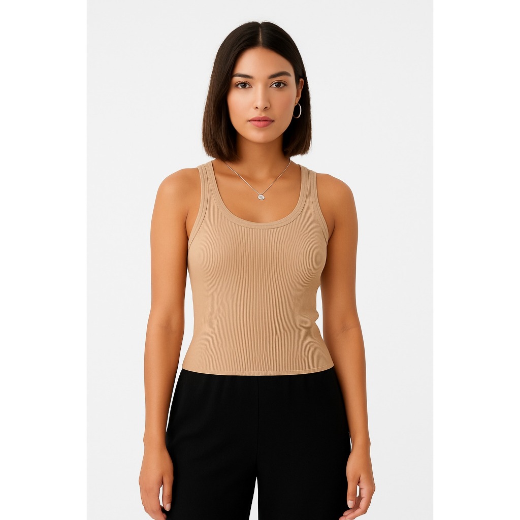 Blusa Regata Feminina Canelada Lisa Ribana com Elastano Conforto e Estilo Várias Cores Primavera Verão