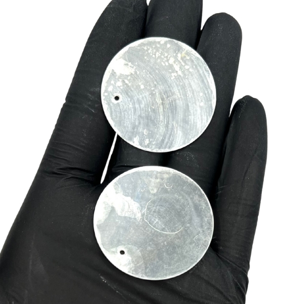 35mm - Pingente Madrepérola Natural Redondo – Escama de Calcário – Kit 10 ou 20 Unidades para Artesanato e Bijuterias