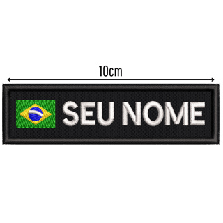 Patch Tarjeta Bordada Personalizada com Nome e Bandeira Com ou Sem Termocolante em Oferta na Shopee