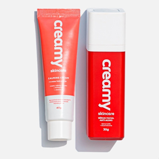 Kit Creamy Skincare Duo Anti-Idade - Sérum Anti idade - Retinal + Gel Creme Hidratante Facial Calming Cream em Oferta na Shopee