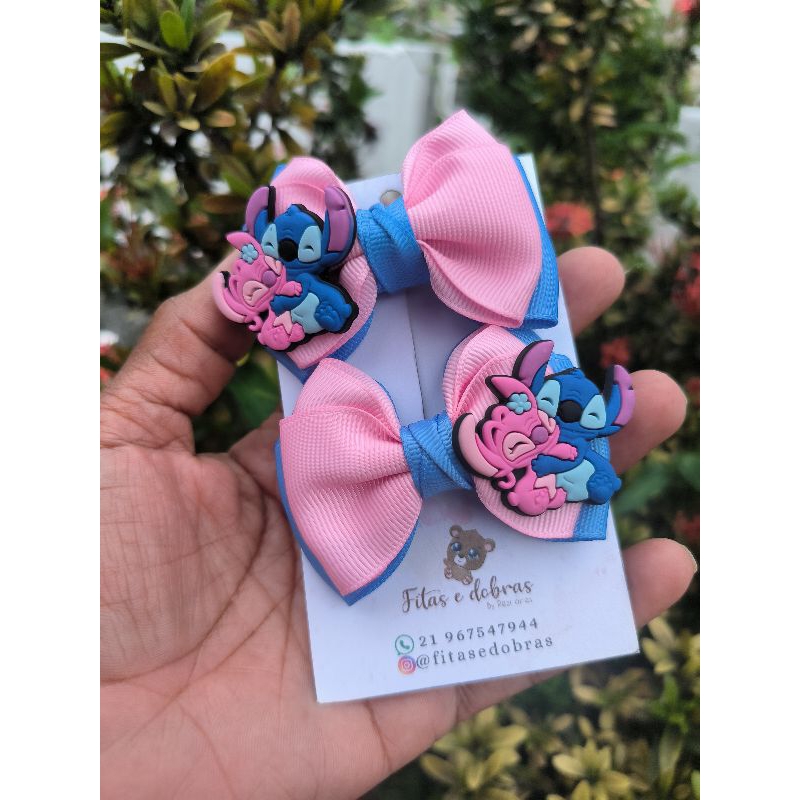 Stitch parzinhos de laços Stitch e angel/Bico de Pato
