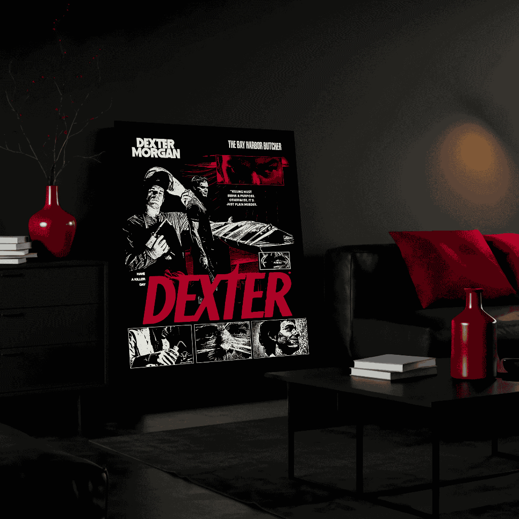 Quadros Decorativos 1 Peça  Decorativa Dexter Serie Dexter Morgan Crime Quarto Sala