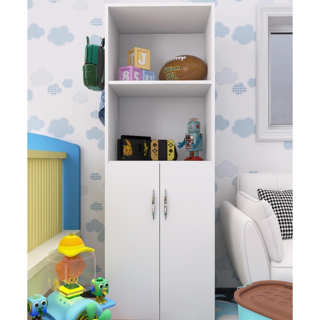 Estante Organizador 2 Portas Livreiro Prateleira Para Sala Quarto Escritório Gold 2 Módulos