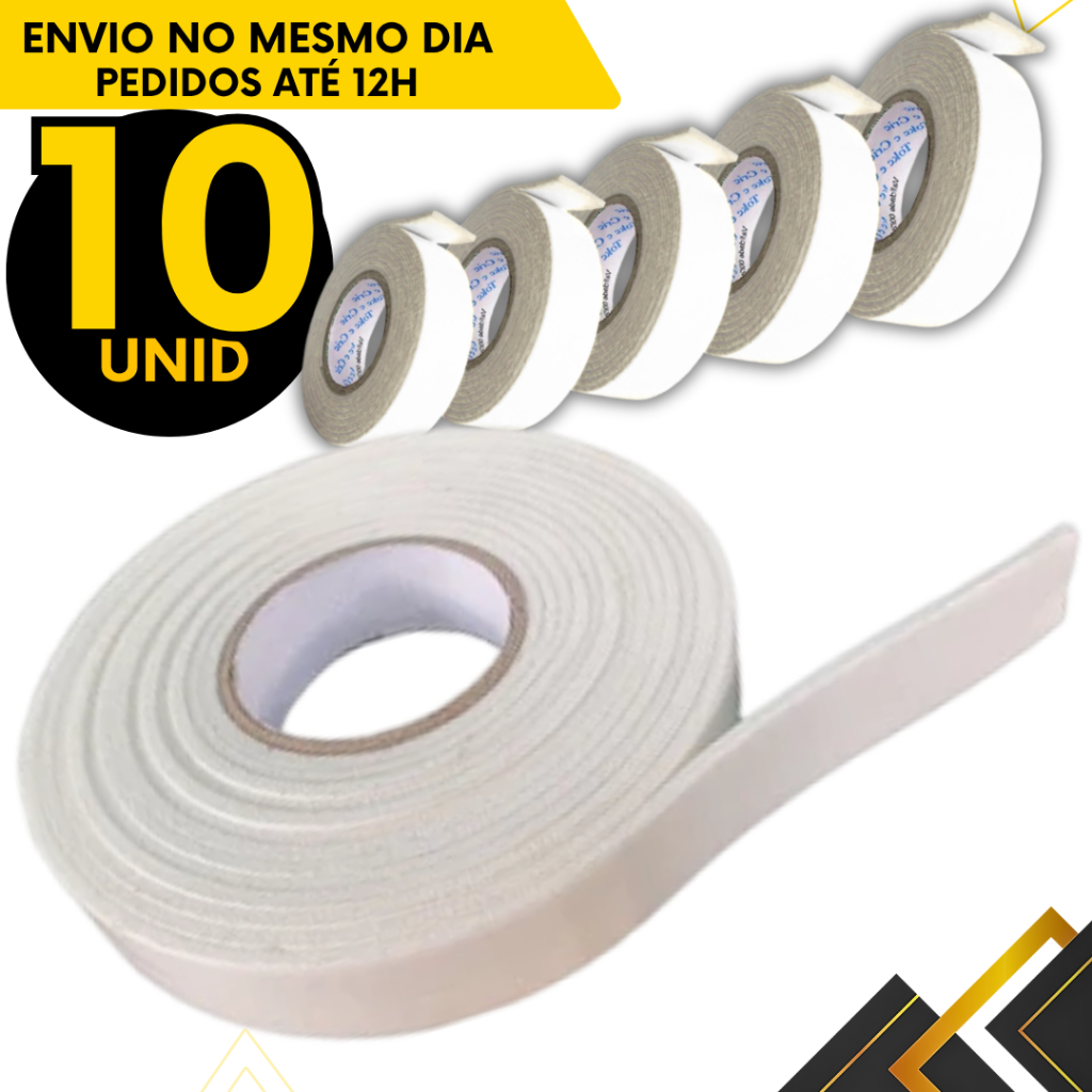 Kits 10, 8, 5 ou 3 un - Fita Dupla Face de Espuma Banana Extra Forte