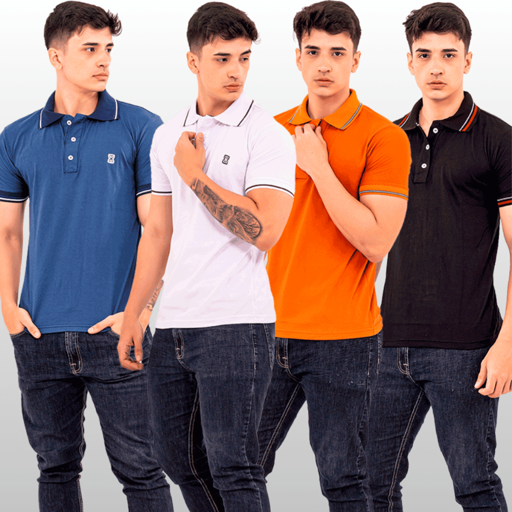 KIT 4 Camiseta Gola Polo Plus Size Masculina 100% Algodao Varias Cores Premium Casual