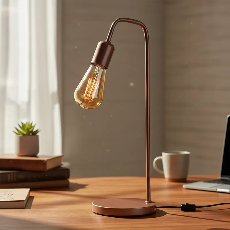Luminária De Mesa Abajur L Bivolt Ideal P/  Sala Quarto Escritorio Retro Hotel Industrial ...
