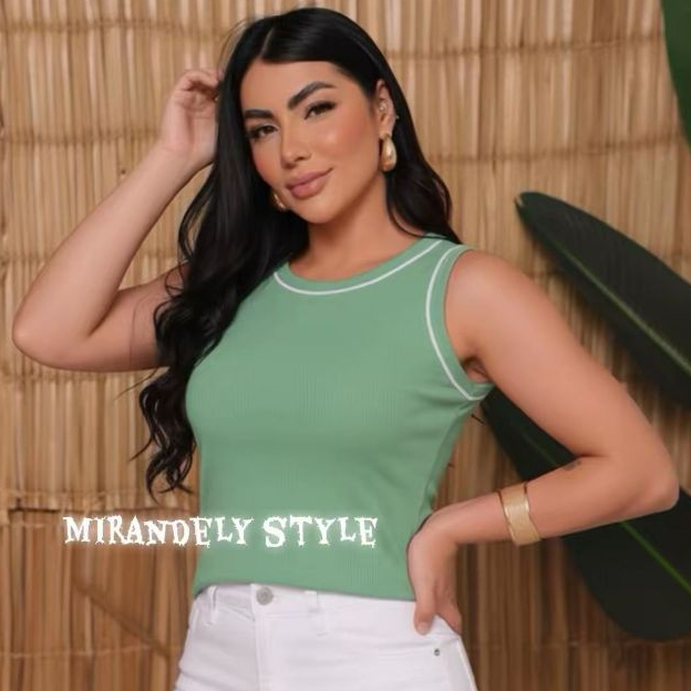Blusa Feminina Bicolor em Ribana Canelada – Tamanho Único, Confortável e Estilosa 💕 Moda Casual Tendência 2025