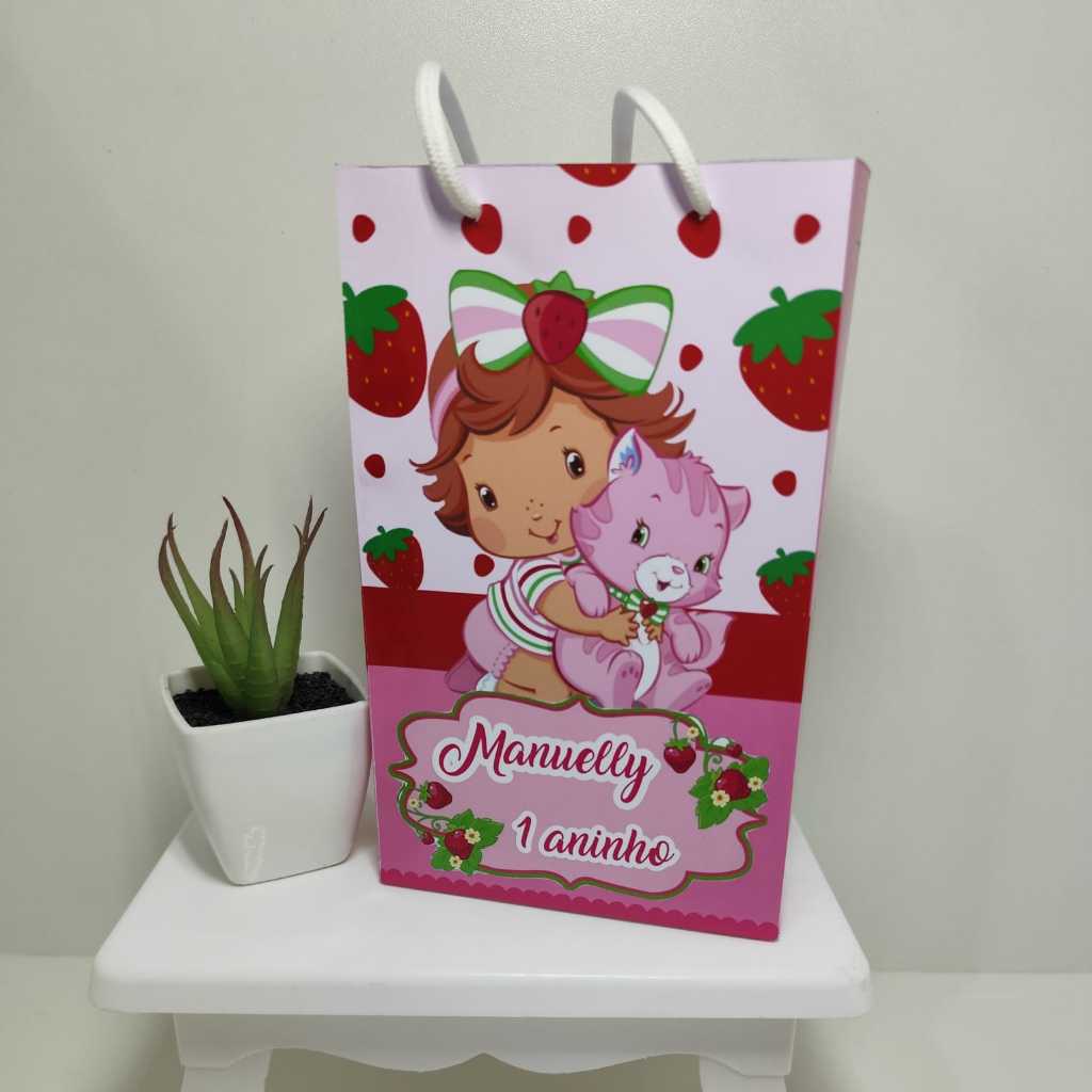 Sacolinha Personalizados DA MORANGUINHO BABY(Pegue e Monte) Lembrancinha  para Festa de Aniversário sacolinha surpreza