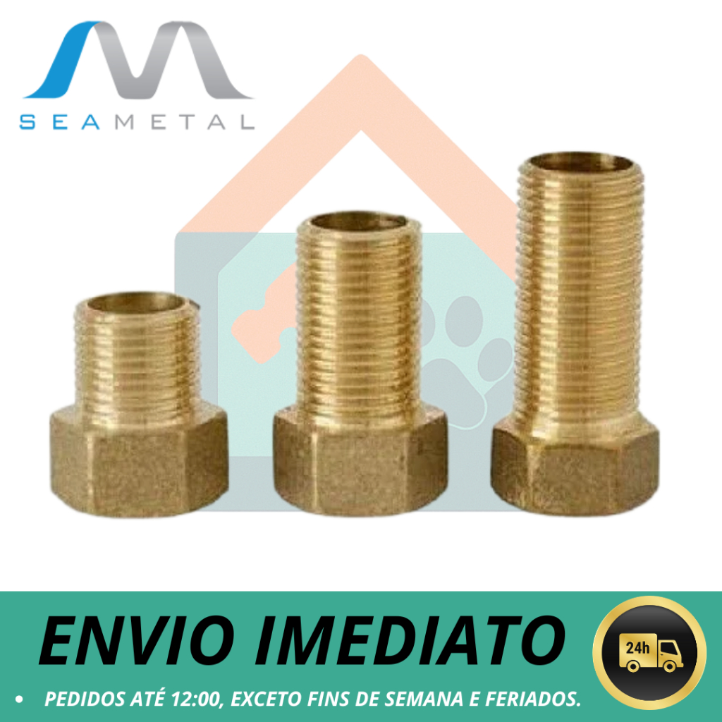 Extensor Aumento Prolongador 1/2 de Torneira Curto, Médio e Longo SEA Metais em Oferta na Shopee