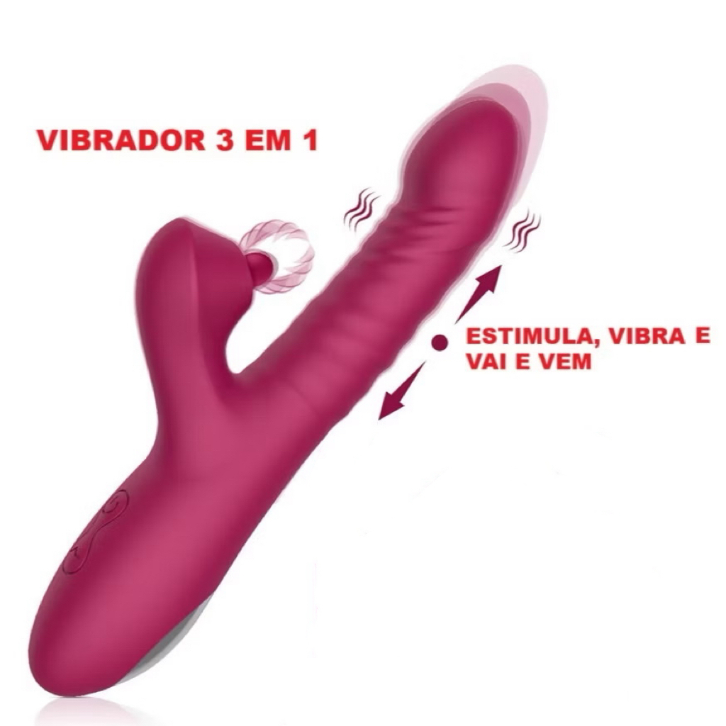 Vibrador Luxo Estimulador Língua 3 em1 Rotativo Telescópico Estimulador Vaginal Anal Sex Shop NB-06 em Oferta na Shopee