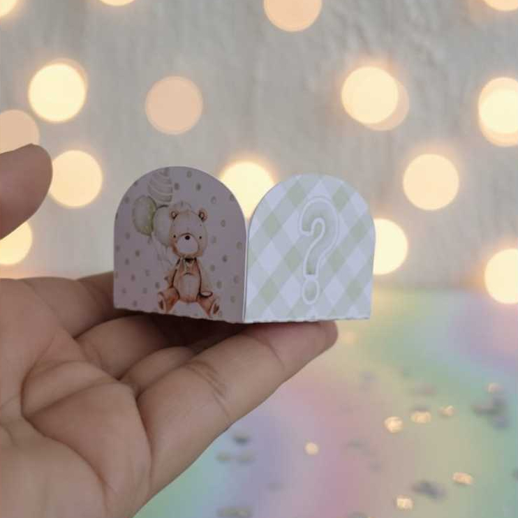 Forminha de Doce Personalizada Ursinho Chá Revelação-Mimos,Lembrancinhas,Forma Brigadeiro,Festa Infantil,Aniversário,