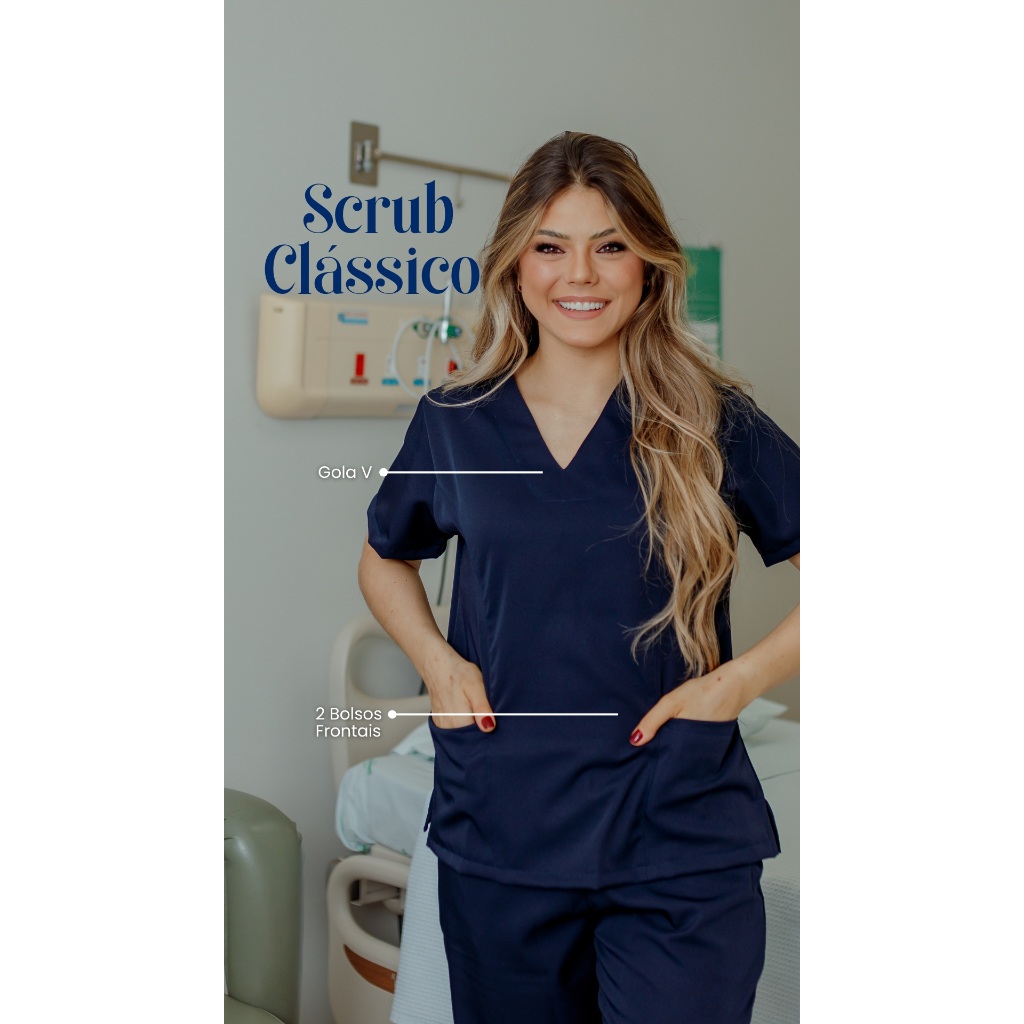 Pijama Hospitalar Cirúrgico Scrub Feminino Acinturado Clássico Várias Cores e Tamanhos