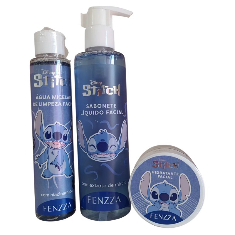 Kit Skincare Stitch Fenzza Água micelar + Sabonete facial+ hidratante facial 3pcs envio rápido Mega Promoção Imperdível