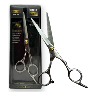 Tesoura Fio Navalha Profissional Sekich Gold 6.5 Inox | Corte Preciso Cabelo | Cabeleireiro Barbeiro em Oferta na Shopee