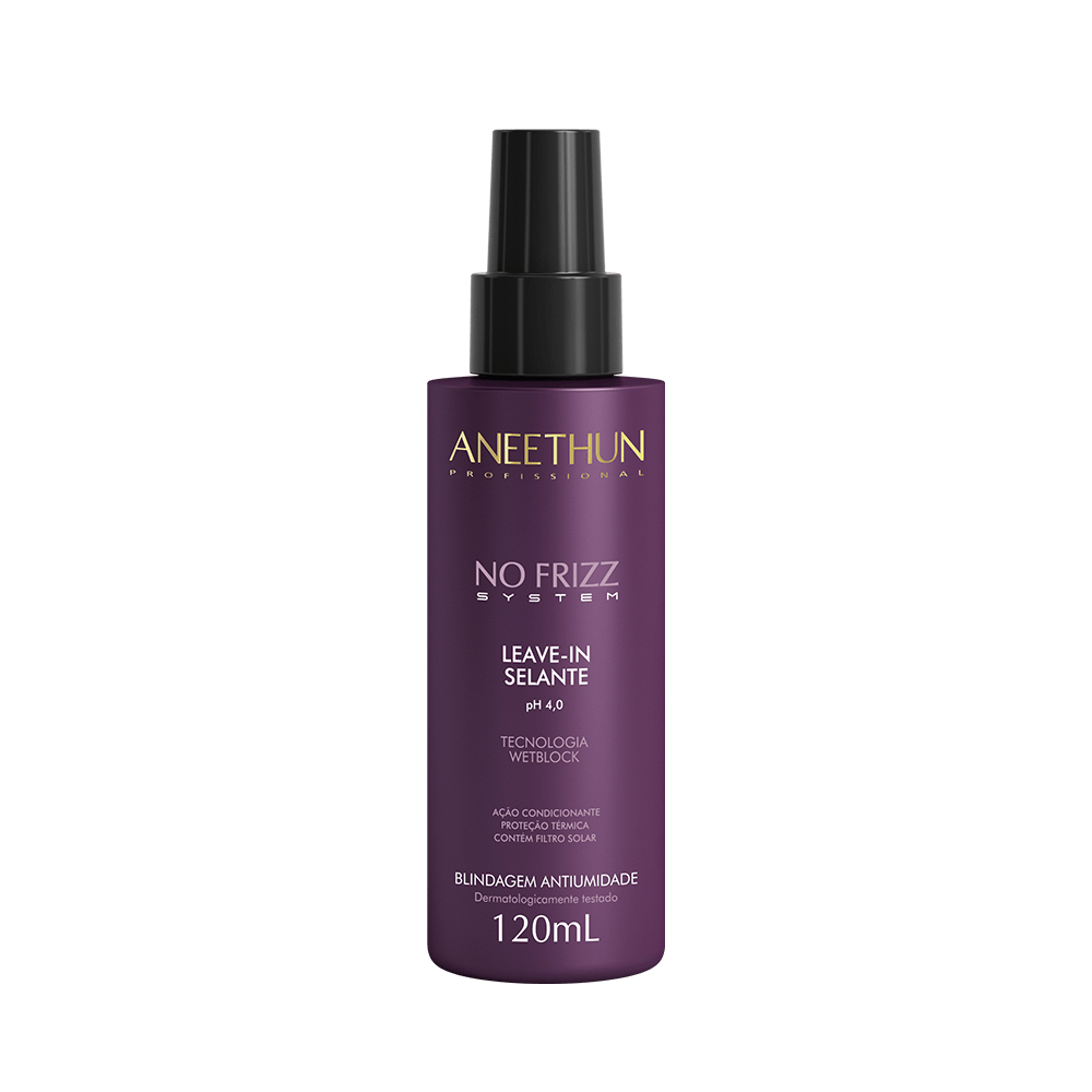 Leave-in Aneethun No Frizz Selante Capilar Brilho Proteção Térmica Anti-Frizz Alinhamento 120ml