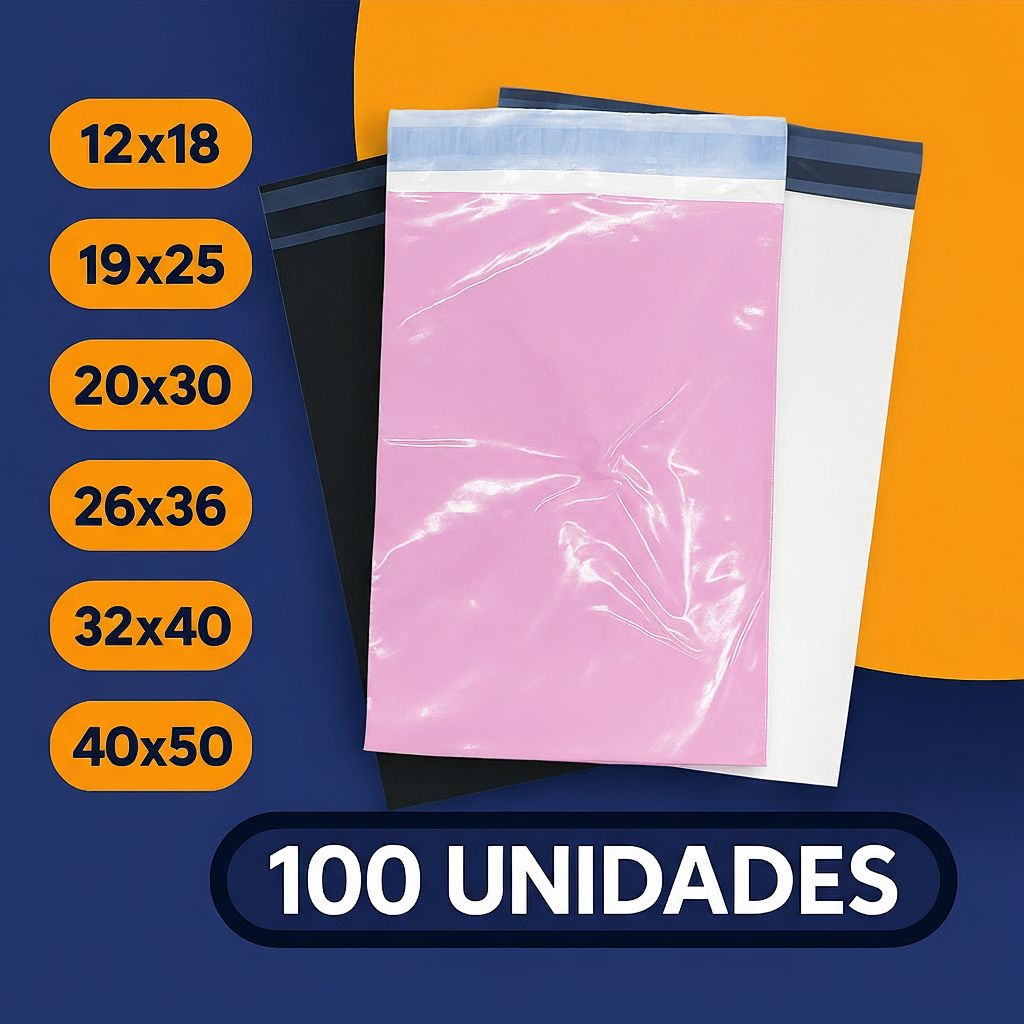 Kit Envelope de Segurança com 100 Unidades Embalagem para Ecommerce Auto Colante em Oferta na Shopee