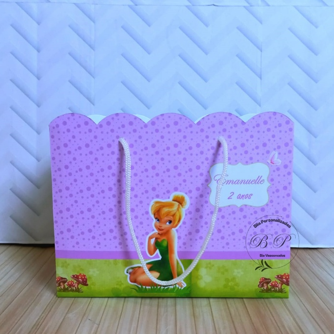 Sacolinha Personalizada M Sininho / Bolsinha / Lembrancinha / Aniversário