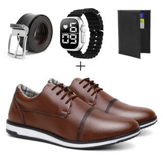 Kit sapato social italiano masculino oxford casual esporte fino