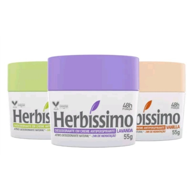 Kit 3 Un Desodorante Herbíssimo - Vanilla Lavanda E Fresh
