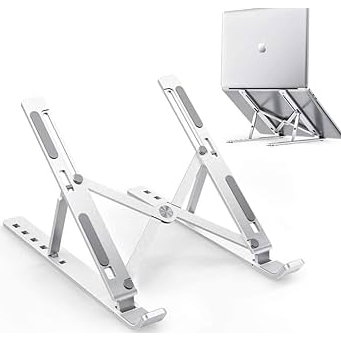 Suporte Para Notebook Base Dobrável de Alumínio Ergonômico Ajustável Fino Portátil Com Estojo-Rich em Oferta na Shopee