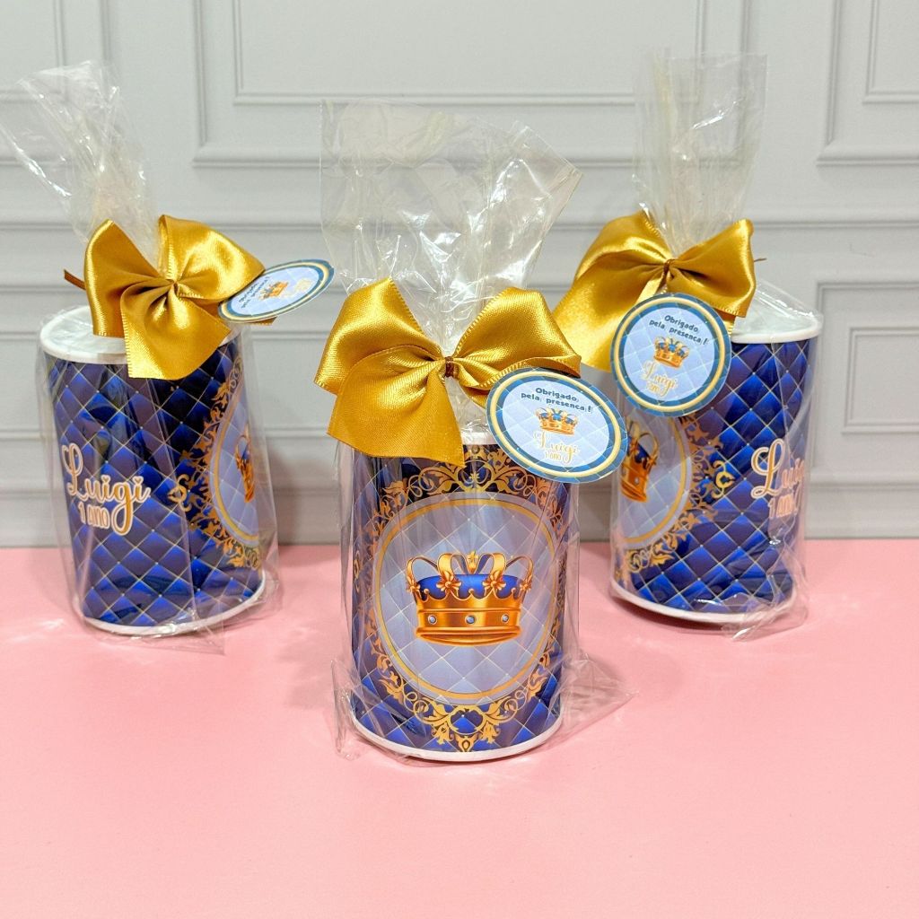 Cofrinho Personalizado REALEZA com embalagem + laço + tag - FAZEMOS EM TODOS OS TEMAS em Oferta na Shopee