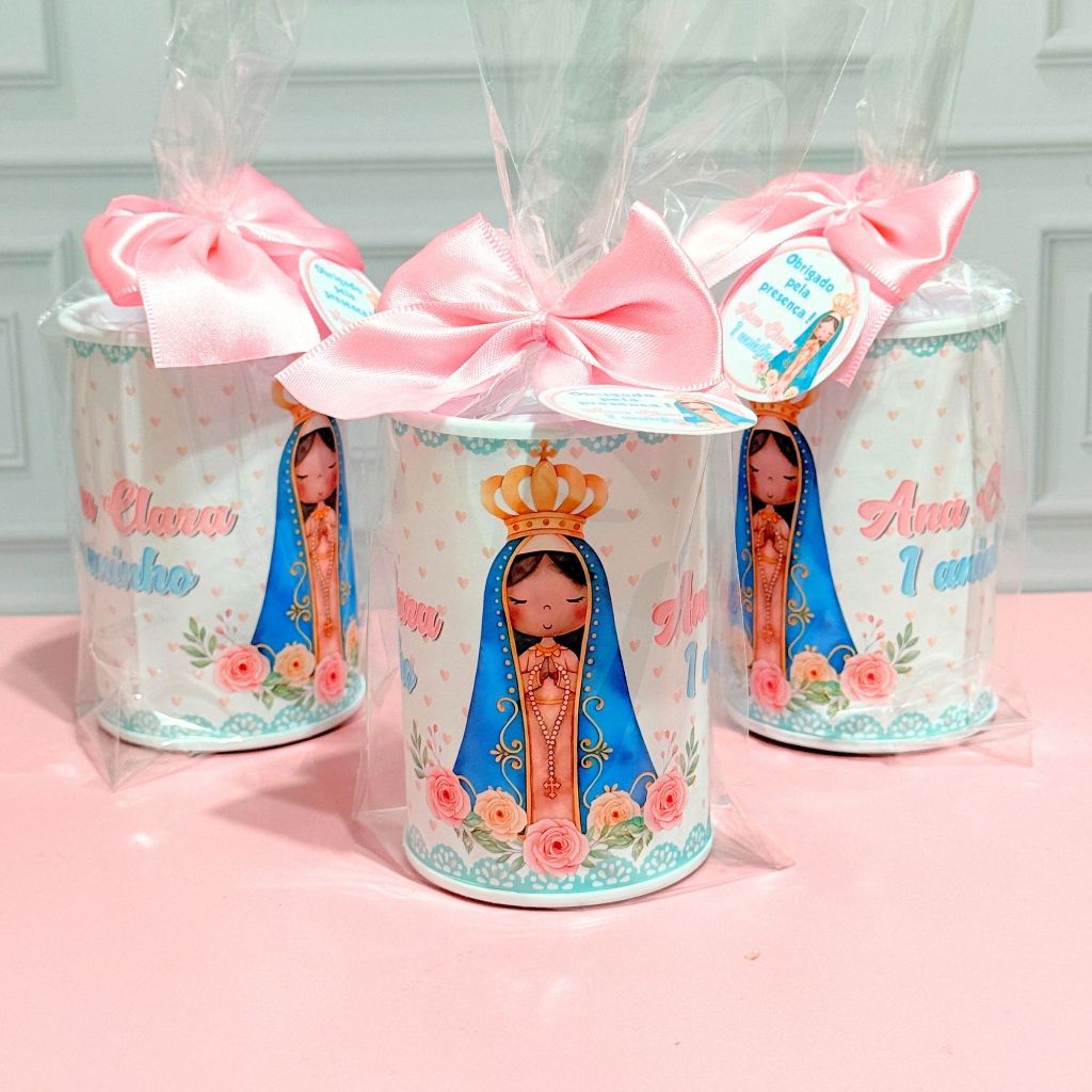 Kit Cofrinho Personalizado NOSSA SENHORA Lembrancinha Festa Infantil Aniversário - TODOS OS TEMAS